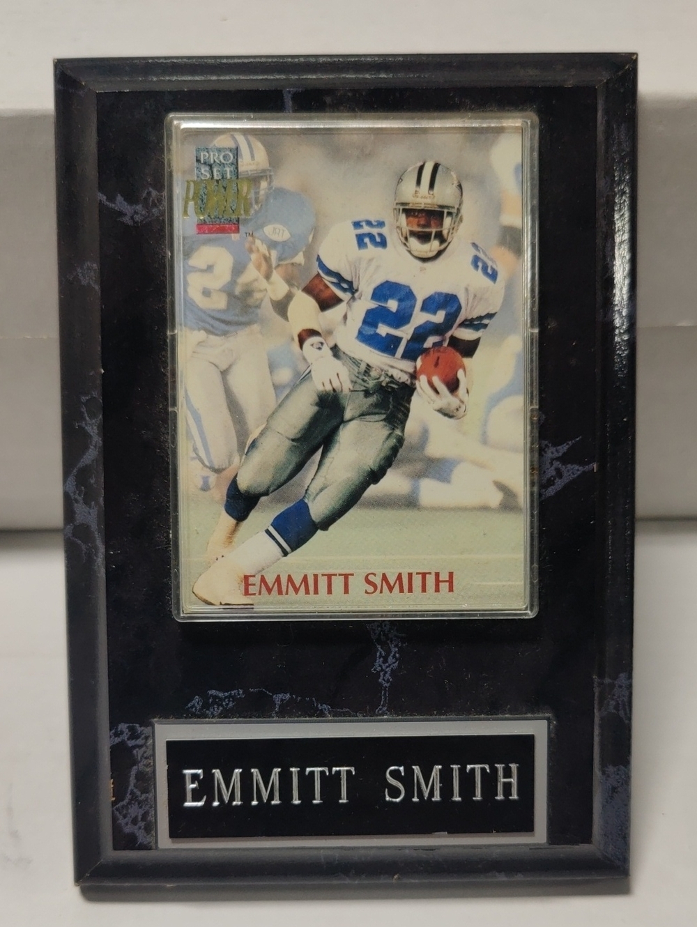 Emmitt Smith Black/White Marbleized Framed NFL Football Card Display